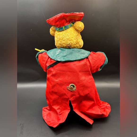 Vintage Toy Christmas Wind Up Musical Teddy Bear Playing A Drum #513 - Picture 5 of 6